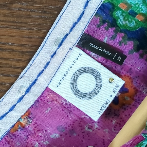 ANTHRO I Boho Sheer Smocked Antonella Peasant Blouse Top by Akemi + Kin, XS - Picture 7 of 15